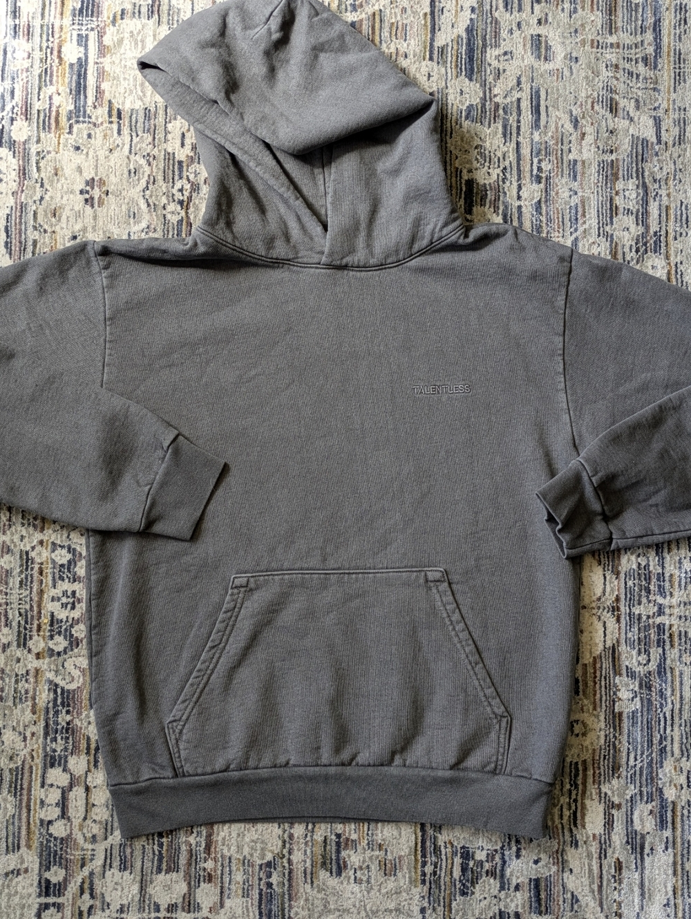 Talentless Hoodie Gray Size M Premium Heavyweight Pullover